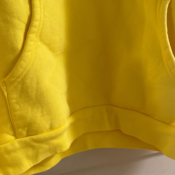 Madhappy Bright Yellow Pullover Hoodie with Small Patch - Picture 4 of 8